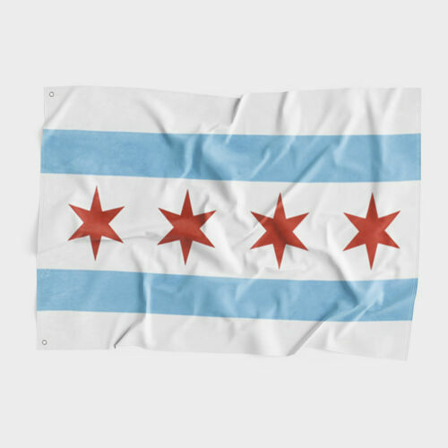 Chicago 3x5FT Polyester Flag Chi IL Windy City 4 Star Illinois gallery