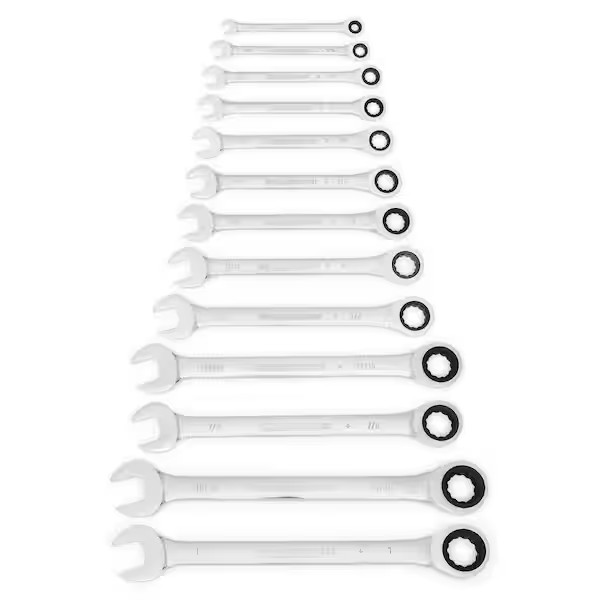 SAE 72-Tooth Combination Ratcheting Wrench Tool Open-End Set (13-Piece) gallery