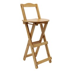 Portable Folding Bamboo Stool Tall Chair Foldable Bar Stool Porch Kitchen Chair