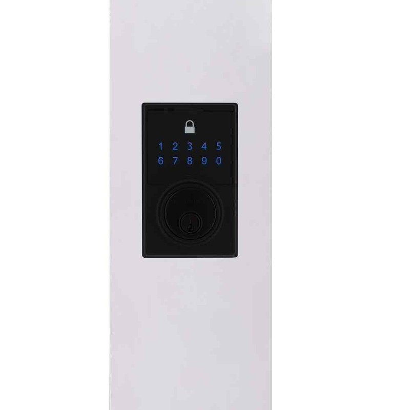 Defiant Square Matte Black Compact Touch Electronic Single Cylinder Deadbolt gallery