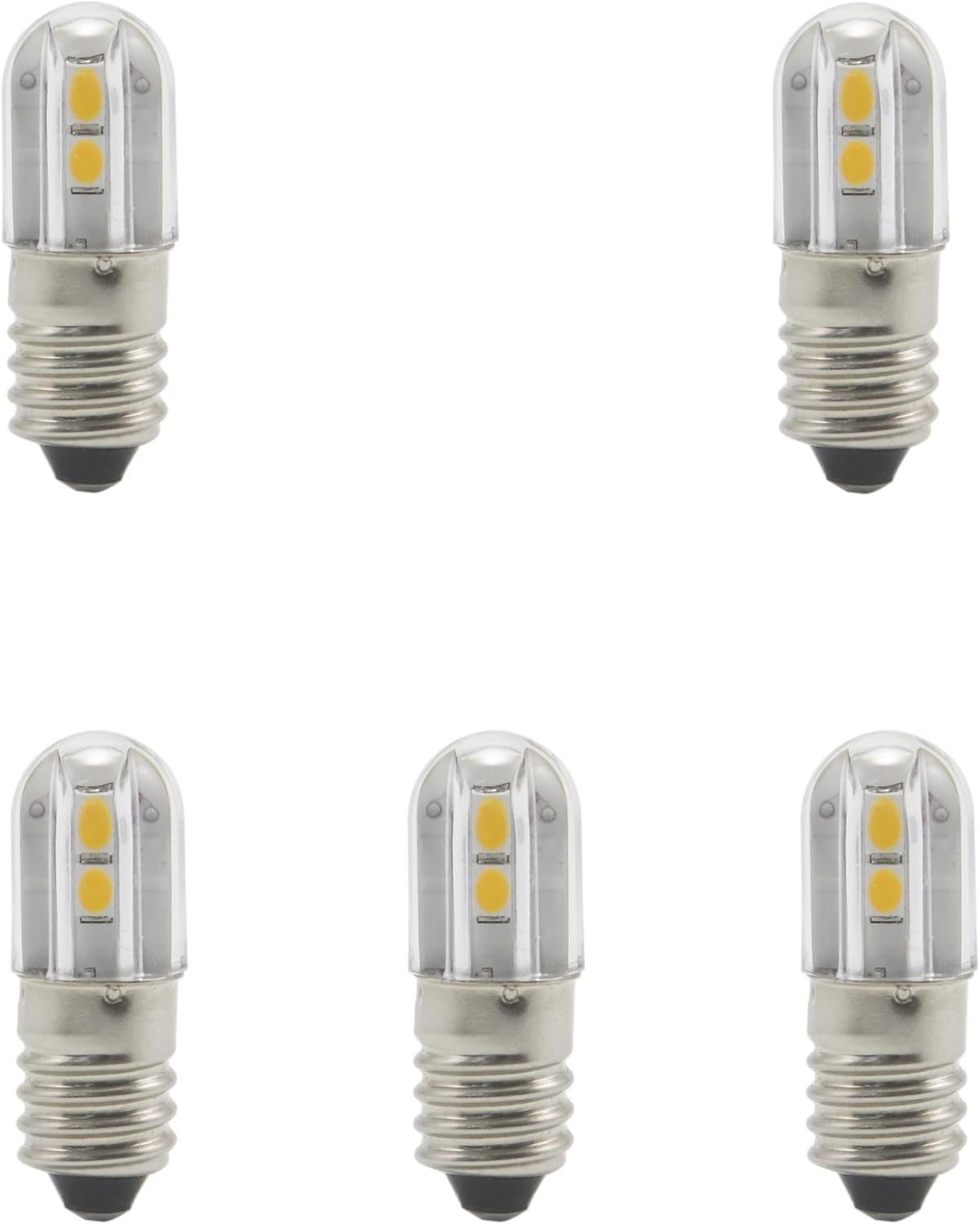 E10 LED Light Bulb,5 PCS 120V Warm White Lamp 1W 100LM 120V, gallery