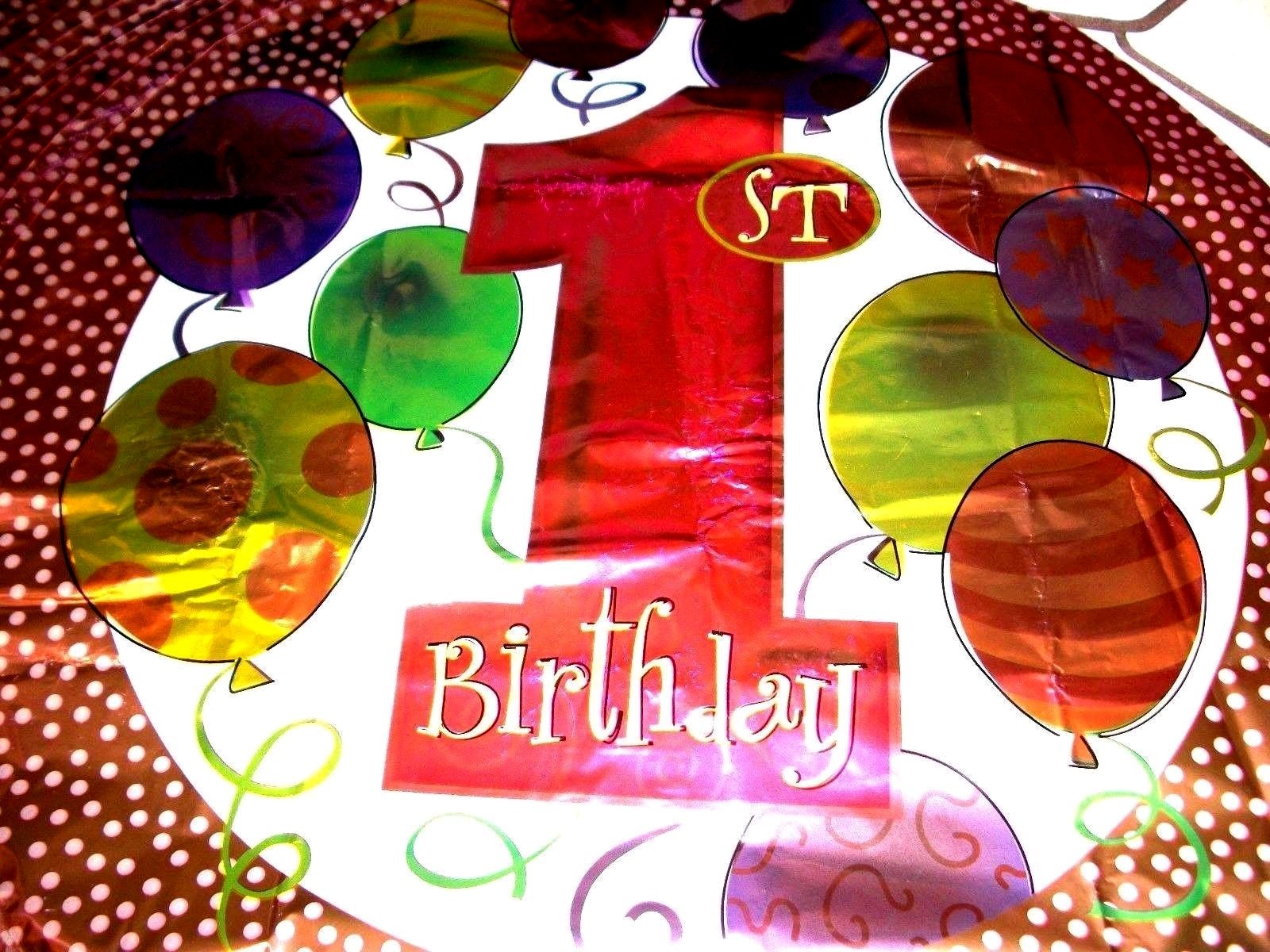 Happy First Birthday Mylar Balloons Party Decorations Lot of 10 Pink Polka Dots gallery