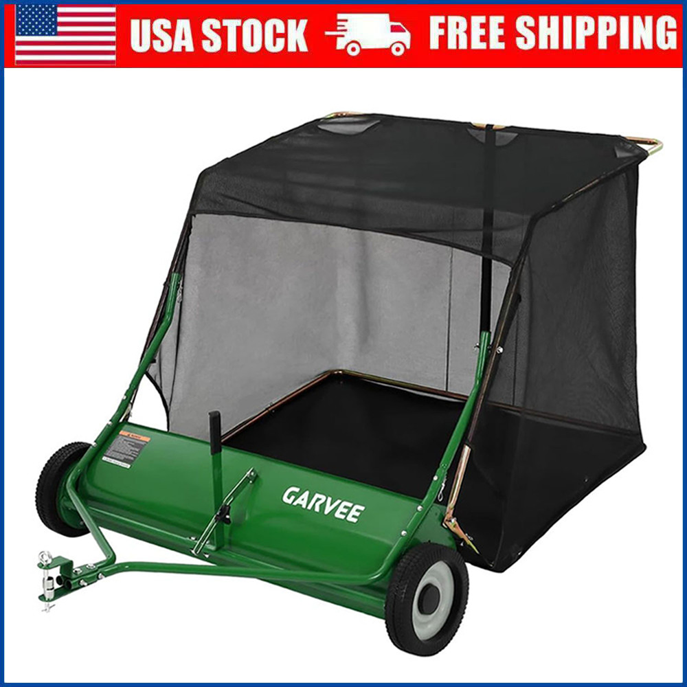 44'' Tow Behind Lawn Sweeper Pull Behind Lawn Sweeper w/ 29 Cu.Ft Leaf Collector gallery