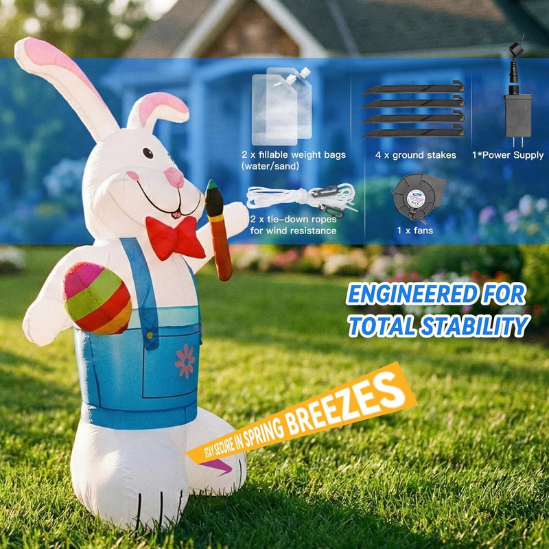 Easter Outdoor Decorations 210T Easter Inflatables Outdoor Decoration Built-In L gallery