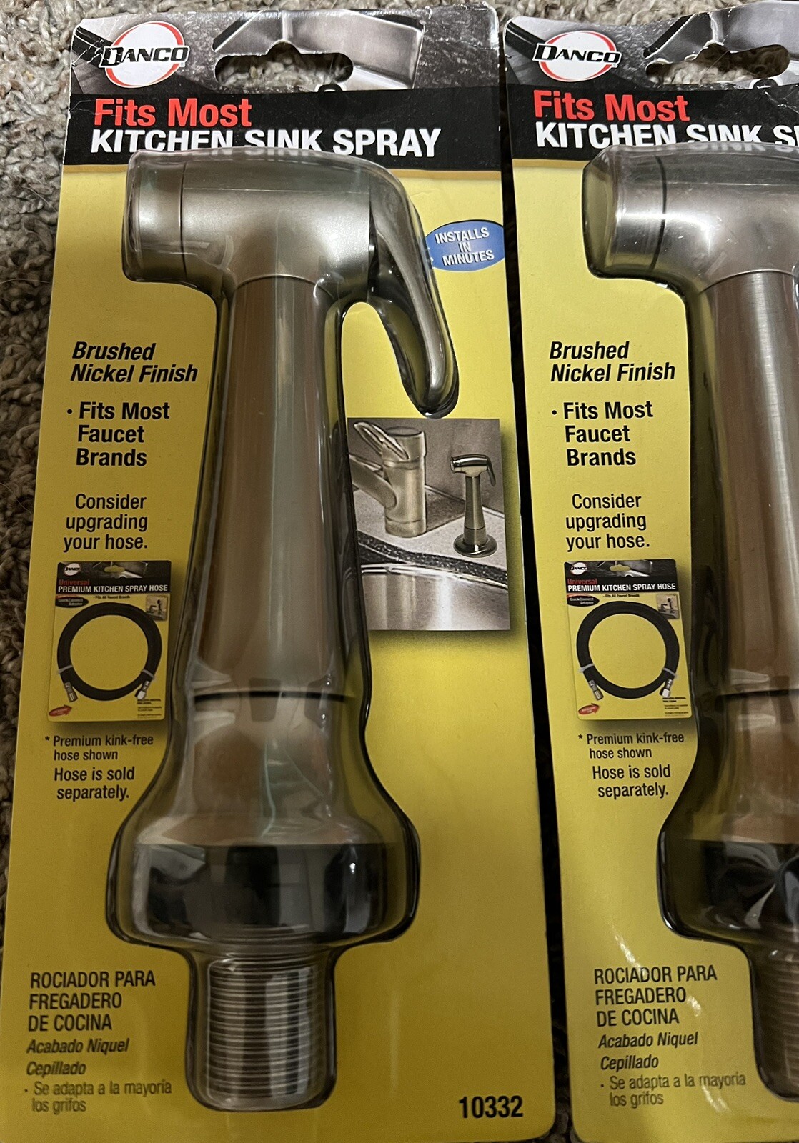 Lot Of 2 DANCO 10332 Transitional Side Spray with Guide in Brushed Nickel Finish gallery