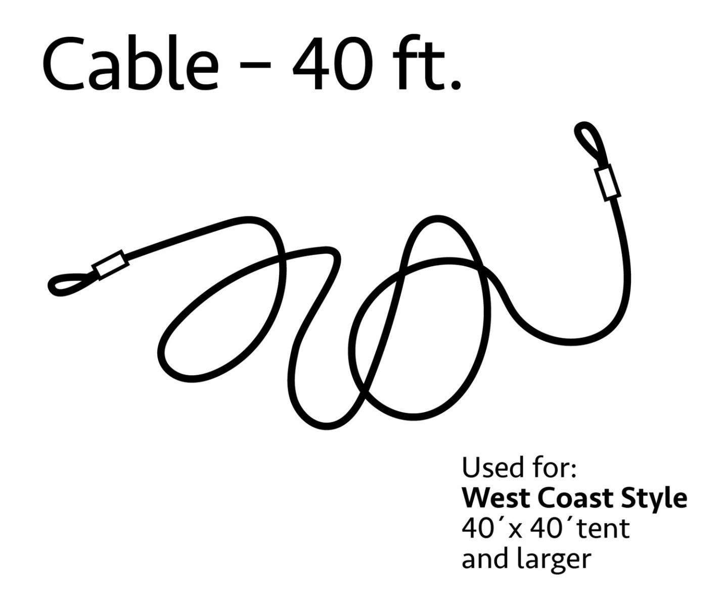 2-Piece Steel Cable Set Reduces Sway for 40FT Wide West Coast Frame Party Tents gallery