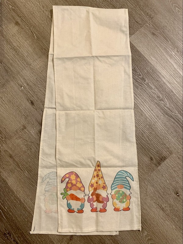 Easter Table Runner Gnomes 12”x 70” Kitchen Holiday Dining Decor New gallery