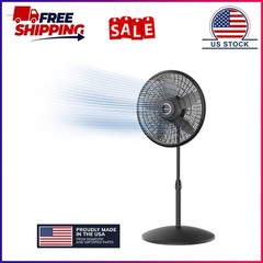 Lasko Cyclone 18″ 3-Speed Oscillating Pedestal Fan Black, S18910
