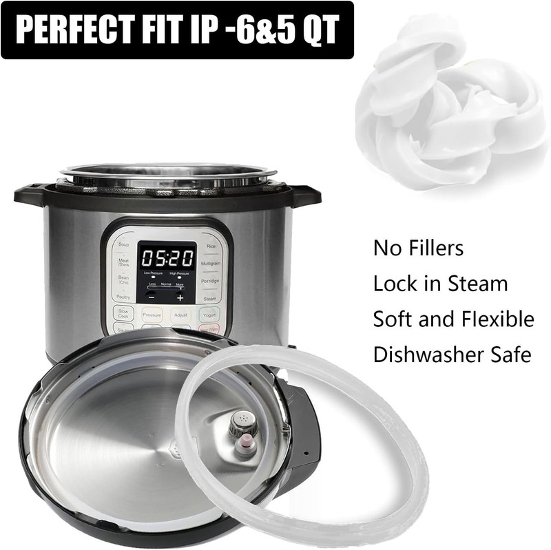 2-Pack Sealing Ring for Instant Pot 6 Quart, Food-grade Silicone Replacement Par gallery