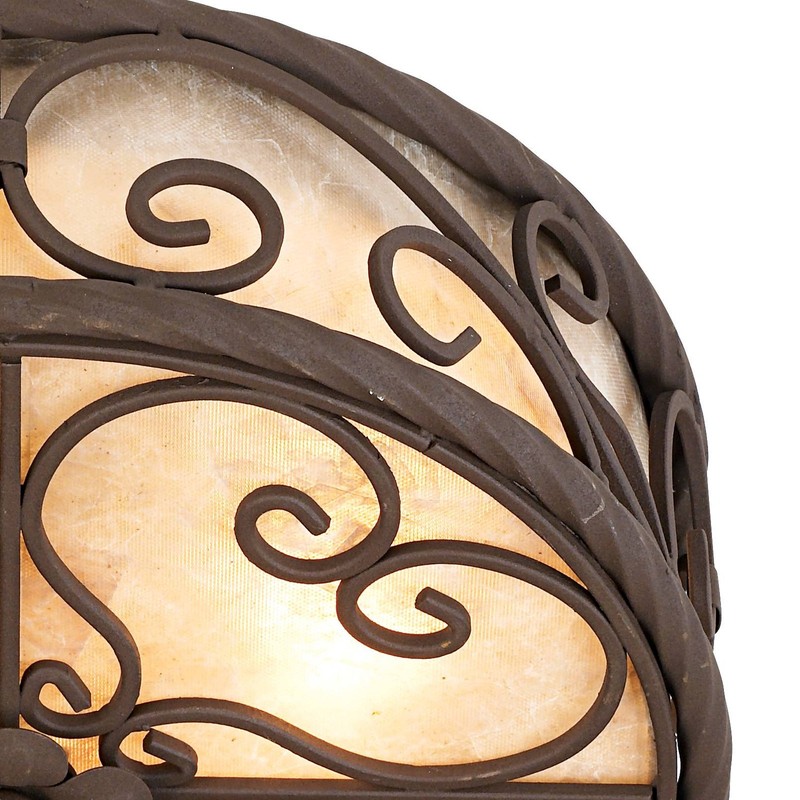 Natural Mica Rustic Ceiling Light Flush Mount Fixture 12" Dark Walnut Scroll gallery