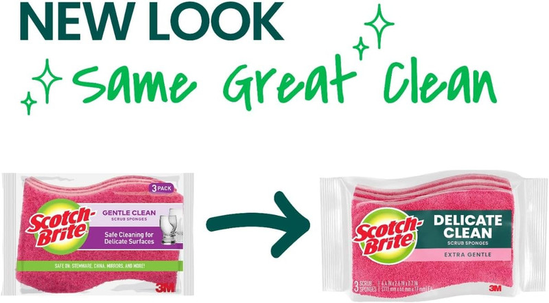 Scotch-Brite Delicate Clean Non-Scratch Scrub Sponge, 3 Nonscratch Kitchen Spong gallery