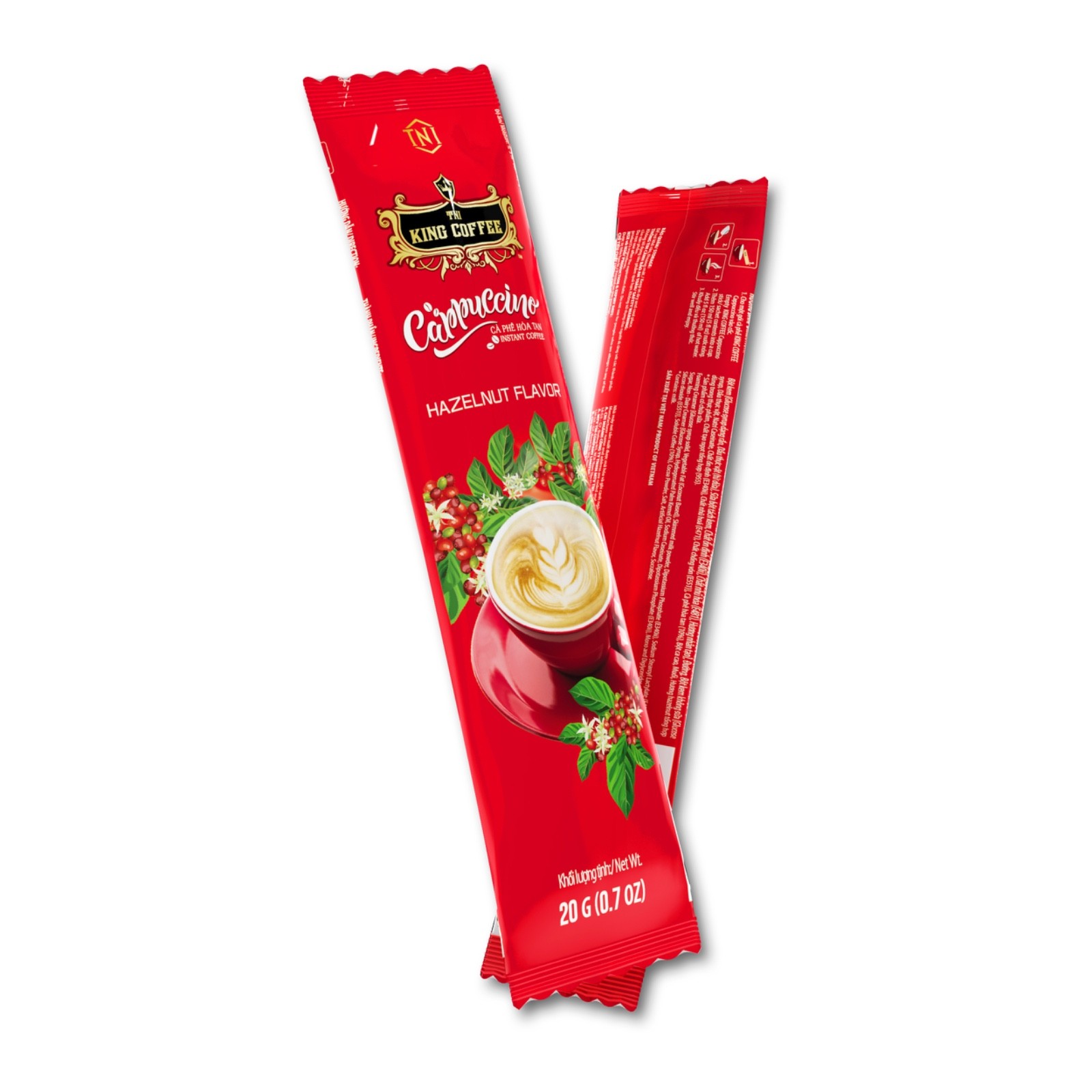 King Coffee - Cappuccino Hazelnut - Box 12 sticks x 20g = 240g ( 1 box) gallery