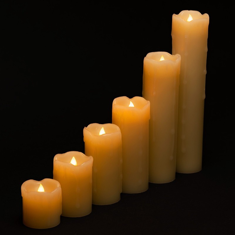 Halloween 6pc LED Timer Flameless Candles Flickering Wax Timer, Battery included gallery