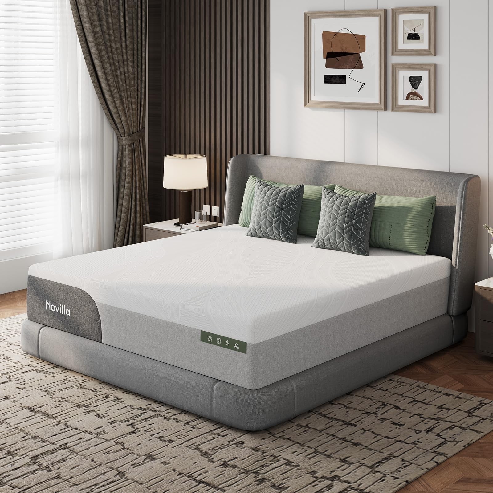 14 Inch Memory Foam Mattress Queen Size Grey Novilla Gel-Infused Bliss Cooling gallery