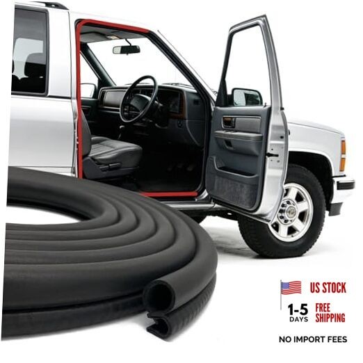 Door Seal Weatherstrip Front Left & 30Ft (Sufficient for Two Doors) Black gallery