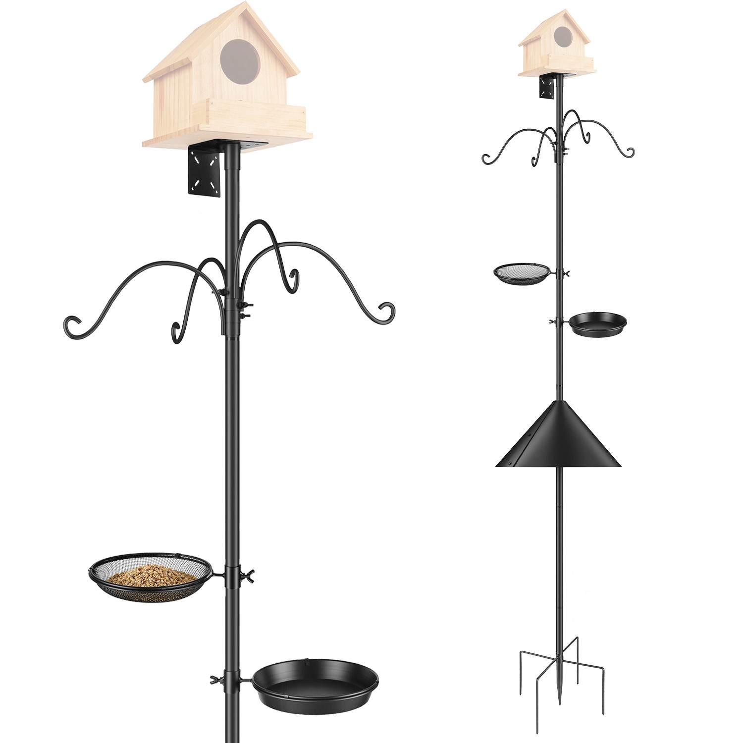 Heavy-Duty 94-In Squirrel Proof Bird Feeder Pole Feeding Station 4 Shepherd Hook gallery
