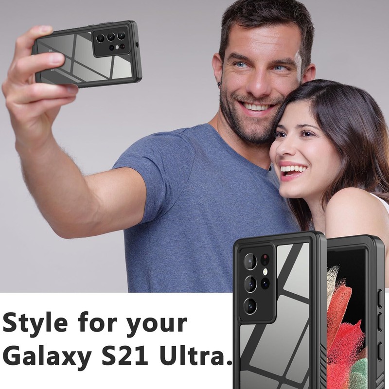 Shockproof Waterproof Case For Galaxy S21, S21+, S21 Ultra Plus Screen Protector gallery