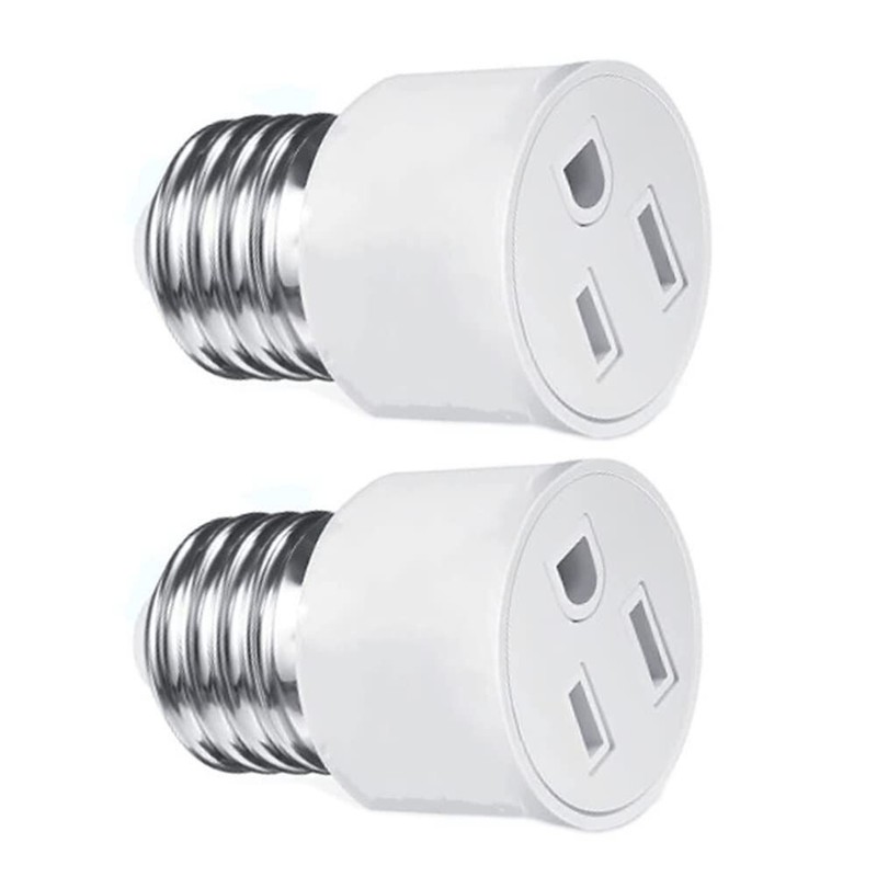 4X E26/E27 3 Prong Light Bulb Socket to Plug Adapter Screw in Outlet N759 gallery