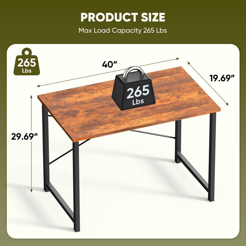 Home Office Computer Desk with Storage Bag and Hook - 40/47/55/63inch Sizes gallery