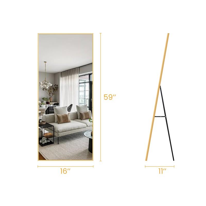Full Length Mirror Horizontal/vertical Stand/Hang/Lean Wall-mounted For bathroom gallery