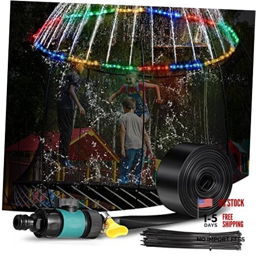 Trampoline Sprinkler with 39. 4ft LED Lights 39 ft Long Outdoor Trampoline gallery