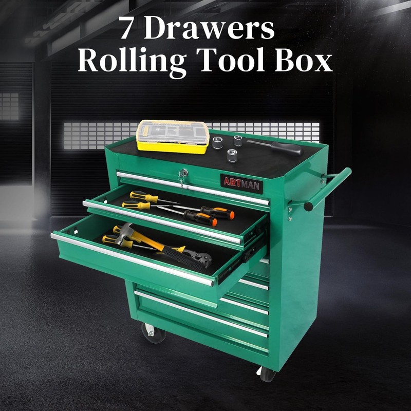 Rolling Tool Chest,7-Drawer Tool Box Tool Cart Mechanic Tool Storage Cabinet gallery