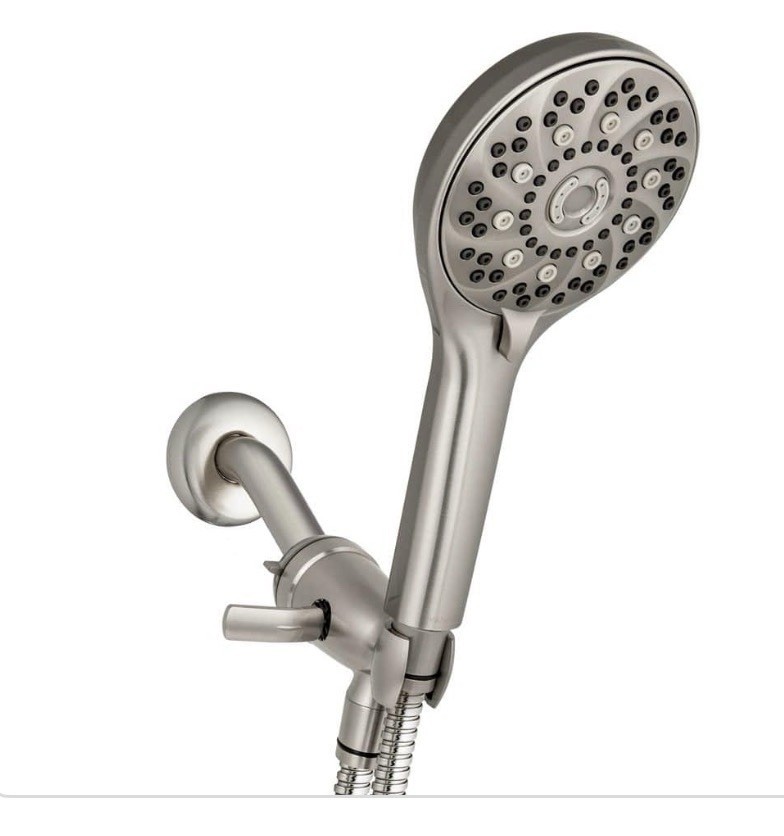 8-Spray Patterns 4.3 In. Wall Mount Handheld Shower Head 1.8 GPM in Brushed Nick gallery