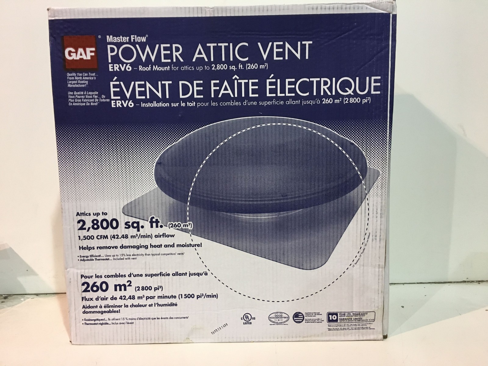 Master Flow 1500 CFM Power Roof Mount Attic Fan in Shingle Match Weatherwood gallery