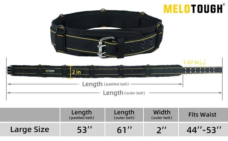 Padded Tool Belt With D Ring For Men Adjustable For 32"50" Waists Heavyduty Work gallery
