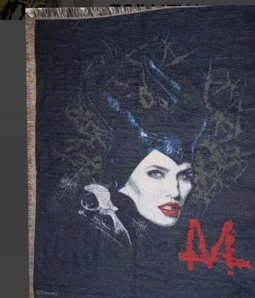 Disney Maleficent Woven Throw Blanket 48”X60” Angelina Jolie + 3 New DVD+ Photo gallery