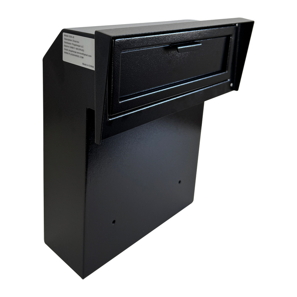 OPEN BOX Rainproof Through the Door Safe Mailbox with Combination Lock, Black