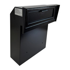 OPEN BOX Rainproof Through the Door Safe Mailbox with Combination Lock, Black