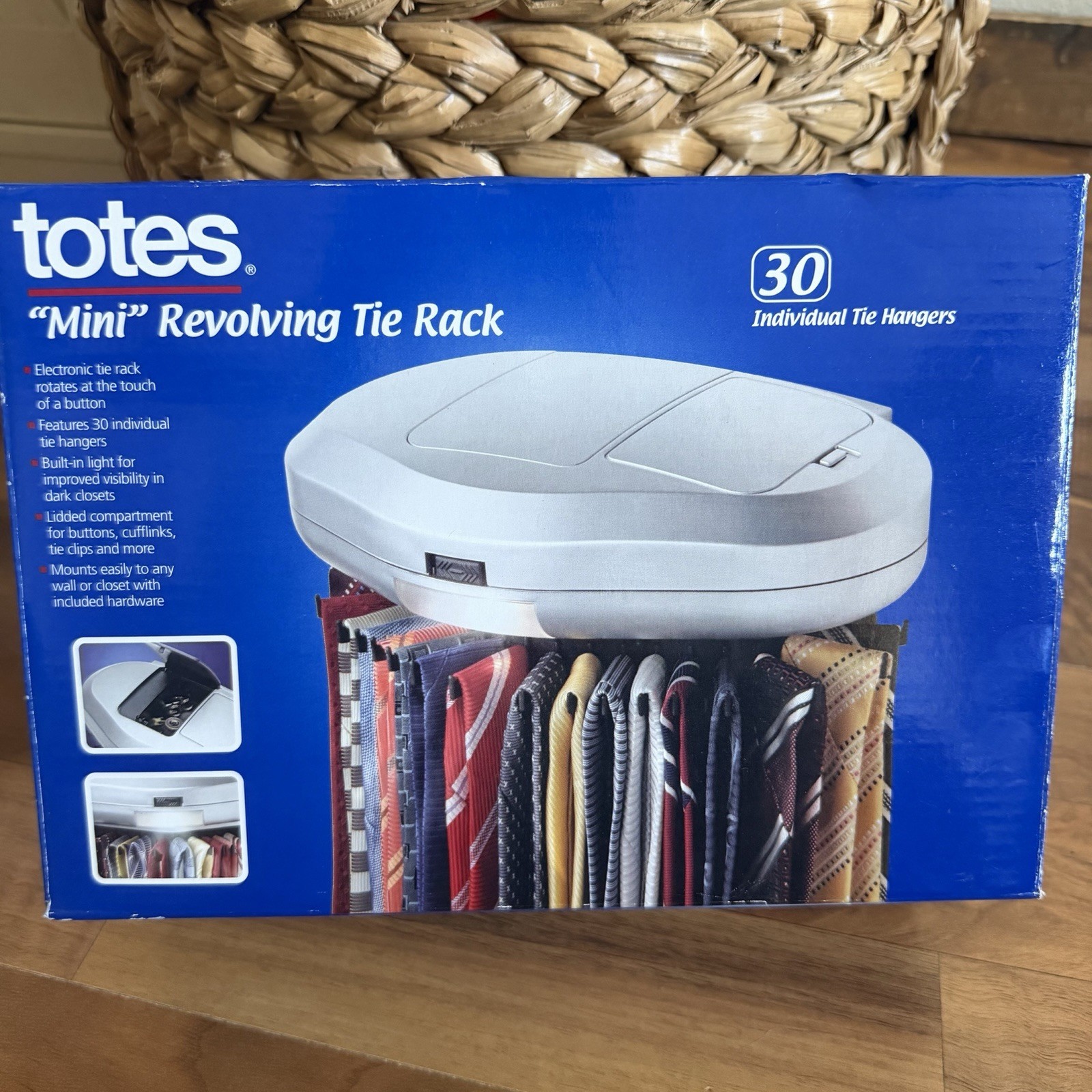 Totes Mini Revolving Tie Rack 71589 Holds 30 Ties Space Saving New in Box gallery
