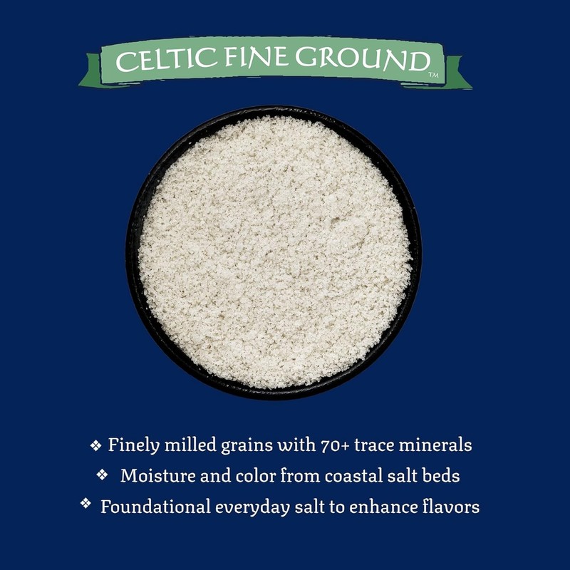 Celtic Fine Ground Sea Salt - Unrefined, GMP Certified, 1 lb Resealable Bag gallery