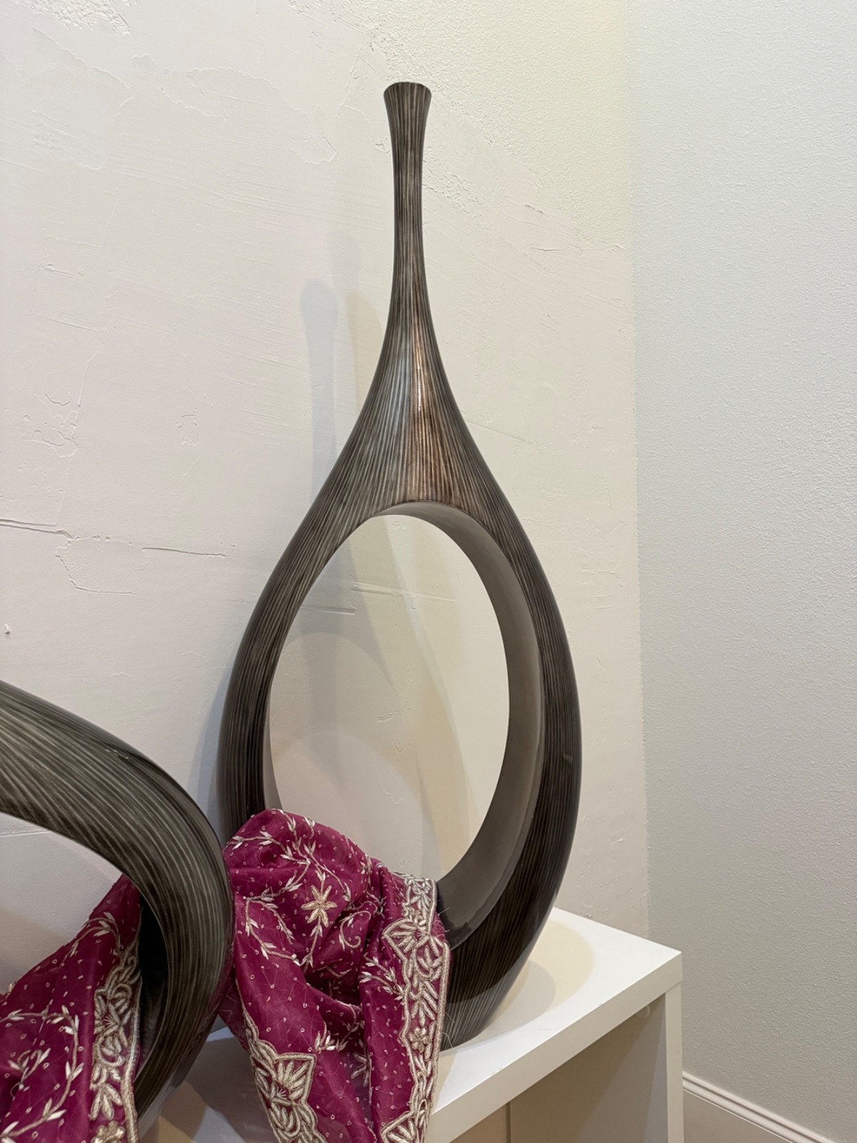 Sculptural LuxeOpen-Loop Decorative Vases — Dark Bronze/Gunmetal Finish (2) gallery