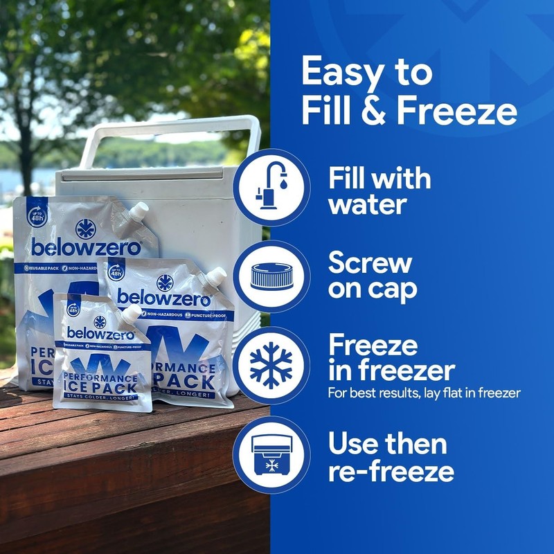 Best Below Zero Reusable Ice Packs for Coolers Long Lasting Cooler Pack Blocks gallery