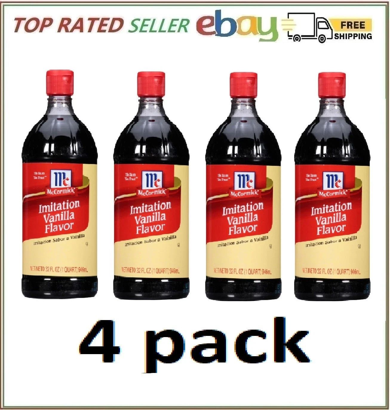 4 Pack - McCormick Imitation Vanilla Flavor 32 oz. gallery