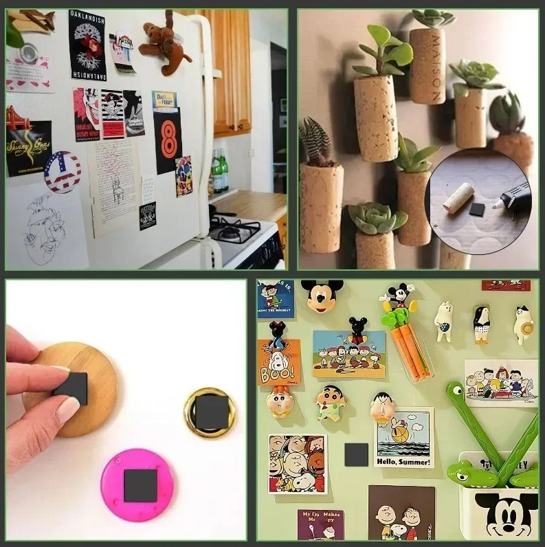 20pcs Self Adhesive Magnetic Sheets Flexible Square Magnet Stickers - NEW gallery