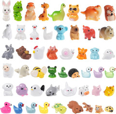 50PCS Mini Resin Animals Tiny Animals Miniature Figurines Bulk for Micro Fairy G