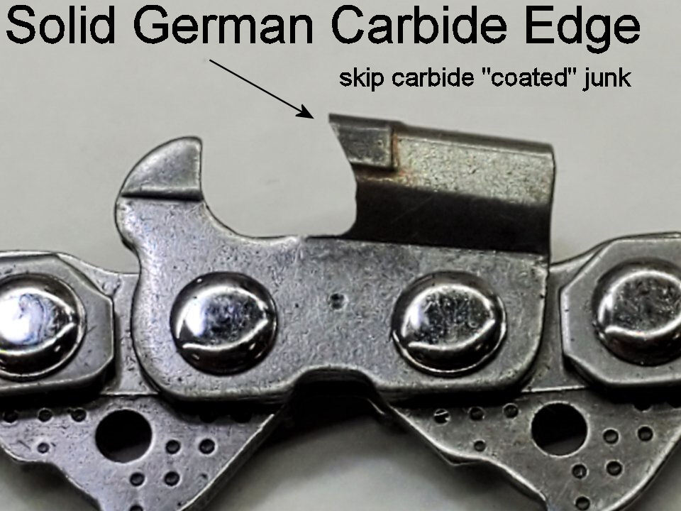 *SOLID CARBIDE* - Skip Chain Chainsaw Chain 3/8" x 0.063" - OR - 3/8" ANY LENGTH