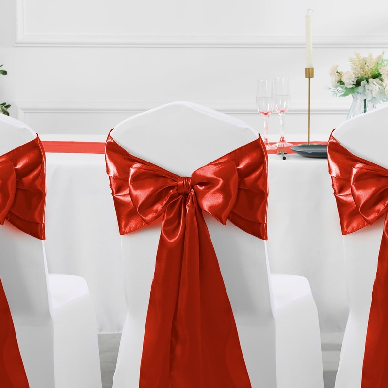 12 PCS Satin Rust Table Runner 12x108 Inch Bright Smooth Wedding Decoration gallery