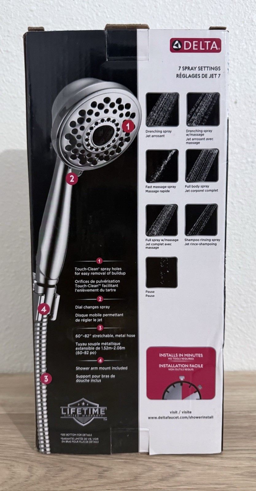 Delta 59346-PK - Hand Shower 7 Spray Settings Chrome 1.75gpm/80psi gallery