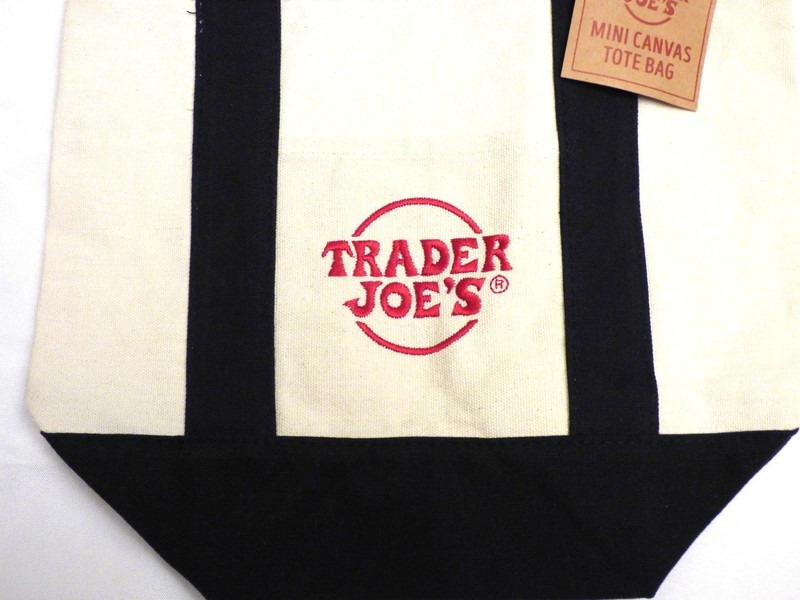 Trader Joe’s MINI Canvas Reusable Bag: Off White or Tan with Navy Blue gallery