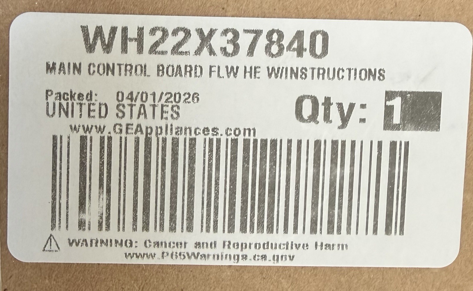 WH22X37840 GE Washer Main Control Board Genuine OEM New Fast Free Shipping gallery