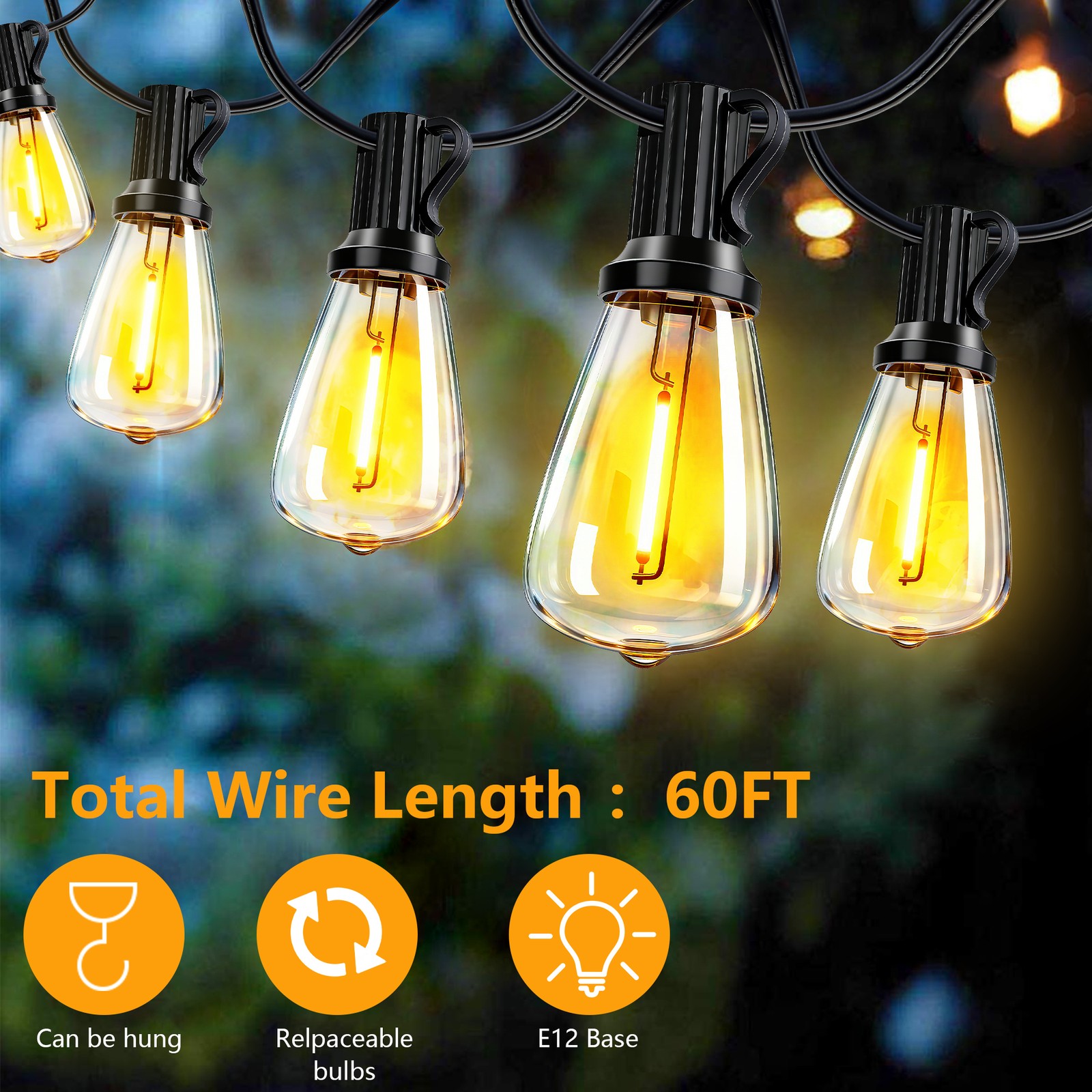 60FT 100FT Solar String Lights Outdoor Waterproof Patio with Remote Control ST38 gallery