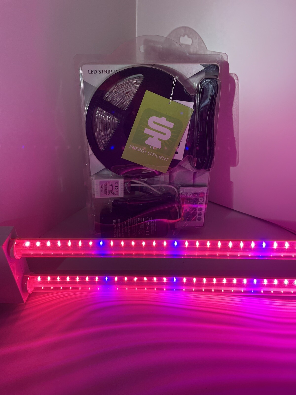 5 meter lenght /30 quty Waterproof LED RGB Strip Lights and light bar set. pink gallery
