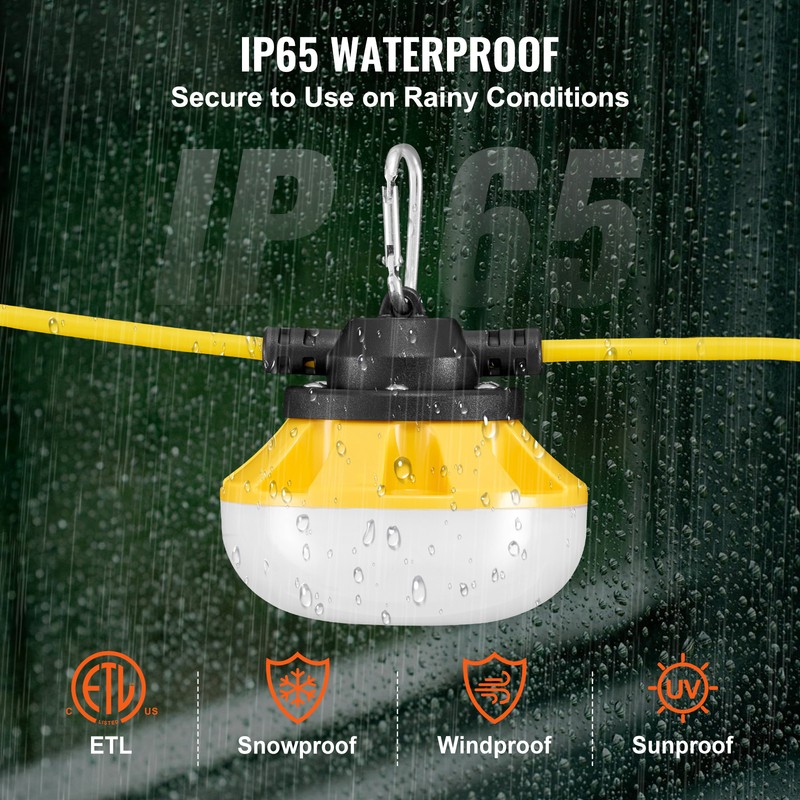 VEVOR 100FT Construction String Lights 100W 10000LM Connectable Waterproof gallery