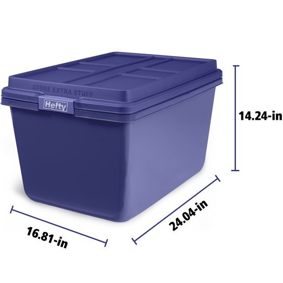 Hefty HI-RISE 18 Gallon Large Latching Storage Bin, Plastic Storage Container gallery