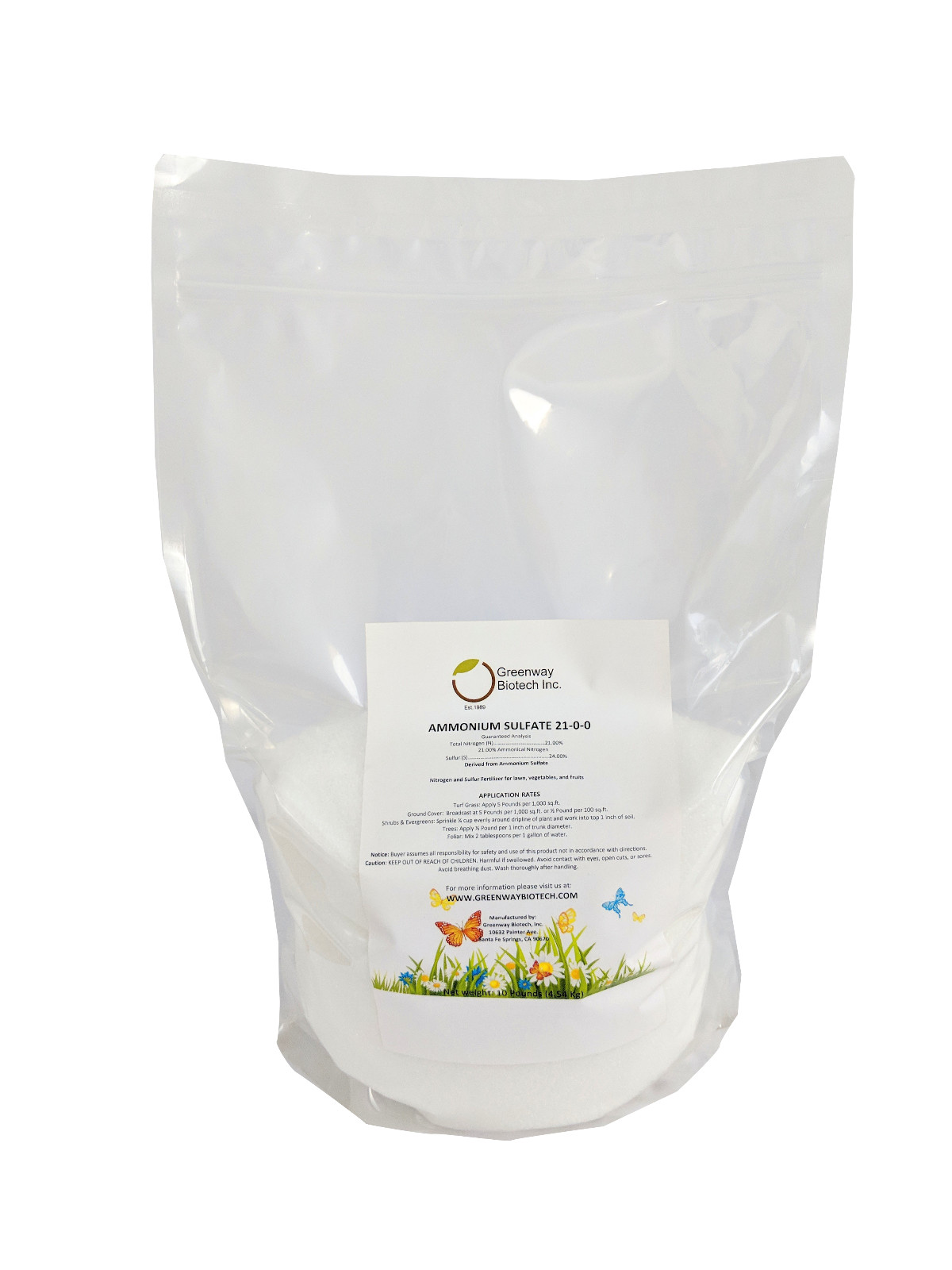 Ammonium Sulfate Fertilizer 21-0-0 Plus 24% Sulfur 100% Water Soluble 10 Pounds gallery