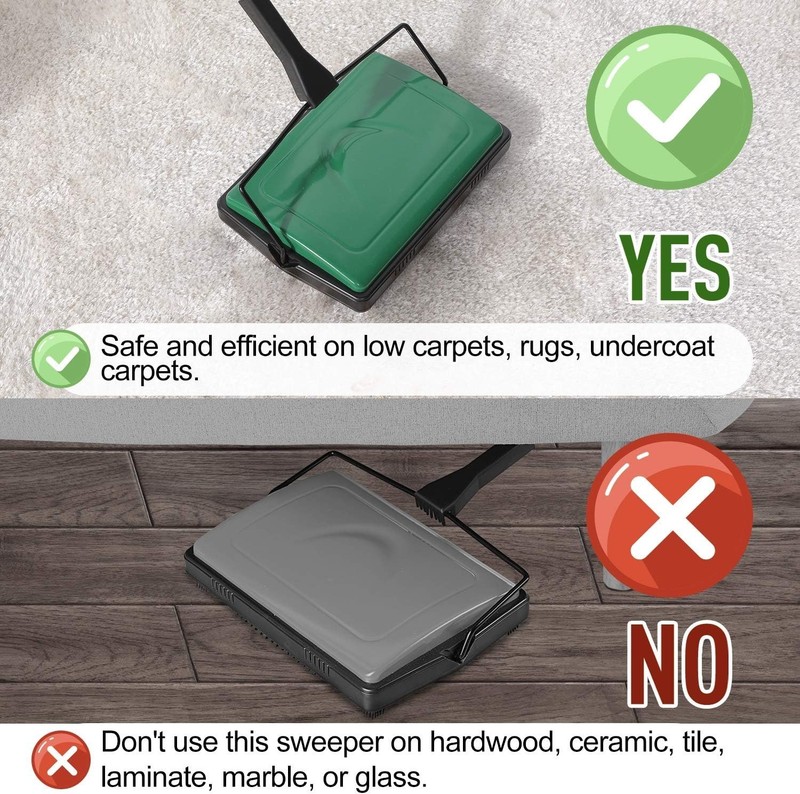 Lightweight Multi-Functional Carpet Sweeper - Ideal for Rugs and Low Carpets gallery